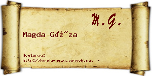 Magda Géza névjegykártya
