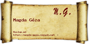 Magda Géza névjegykártya